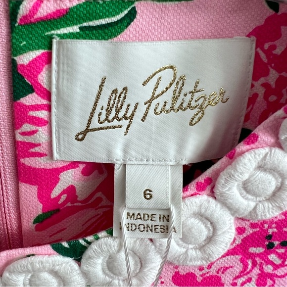 LILLY PULITZER Mila Short Sleeve Stretch Shift Dress Conch Shell Pink 6 - Picture 4 of 12